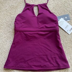 NWT Athleta High Neck keyhole tankini top fuschia